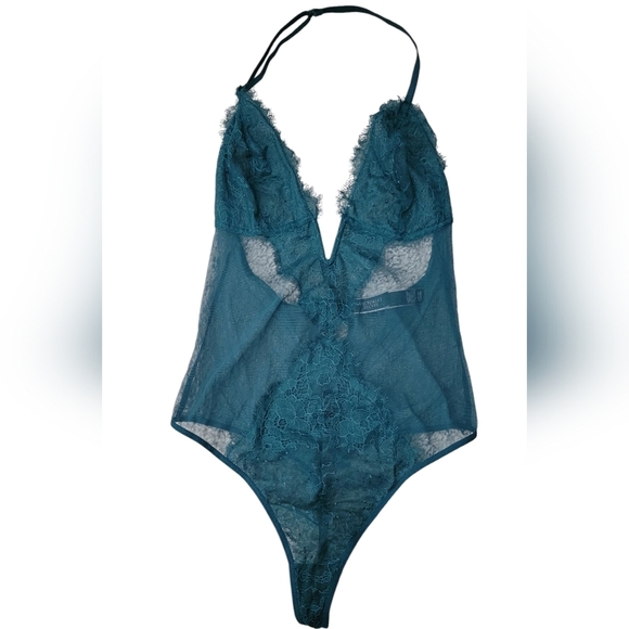 Victoria Secret Elegant Teal Lace Bodysuit - Picture 1 of 6